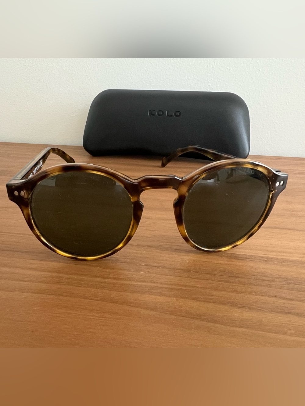 Women’s Kolo Tortoiseshell Round Sunglasses - Brown Frame, Green Lenses
